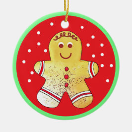 Brown-Eyed Gingerbröd Boy Ornament