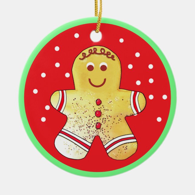 Brown-Eyed Gingerbröd Boy Ornament (Framsidan)
