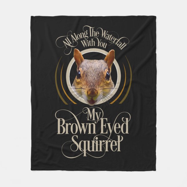 Brown Eyed Squirrel - lustig ekorre älskare Fleecefilt (Framsidan)