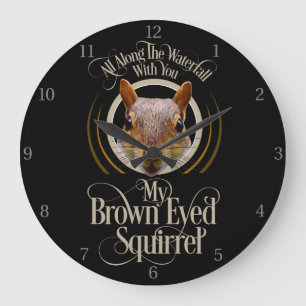 Brown Eyed Squirrel - lustig ekorre älskare Stor Klocka