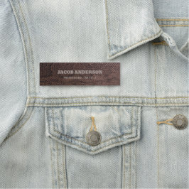 Brown Fake Snakeskin Namn bricka Namnbricka