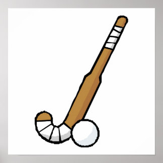Brown Fält Hockey Stick Poster
