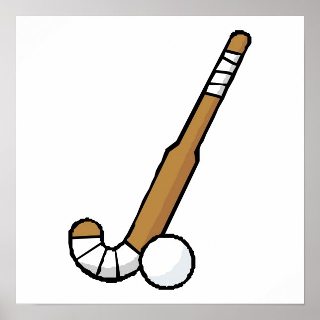 Brown Fält Hockey Stick Poster (Framsidan)