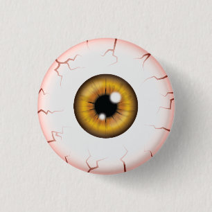 Brown Färg Eyeball Halloween Bloodshot Eyeball Knapp