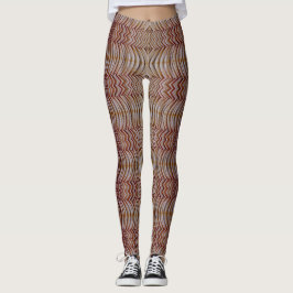 Brown färg zigzag mönster "Ratti_Kreativ_Arts" Leggings