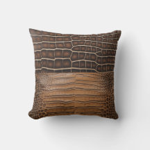 Brown Faux Alligator Leather