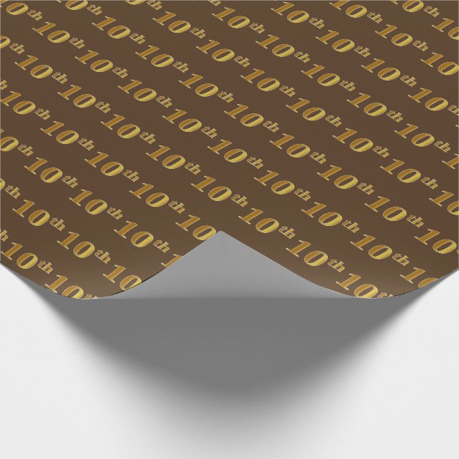 Brown, Faux Guld 10:e (tionde) händelsen Presentpapper (Hörn)