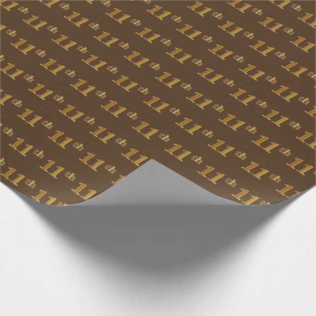 Brown, Faux Guld 11:e (elfte) händelsen Presentpapper (Hörn)