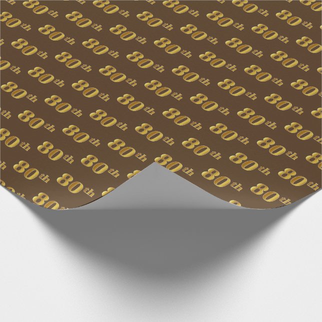 Brown, Faux Guld 80:e (åttonde) händelsen Presentpapper (Hörn)