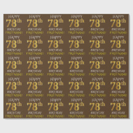 Brown, Faux Guld ’LYCKLIG 78 BIRTHDAY’ Presentpapper