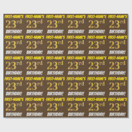 Brown, Faux/Imitation Guld, "23:e BIRTHDAY" Presentpapper