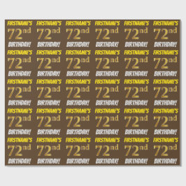 Brown, Faux/Imitation Guld, 72:a BIRTHDAY Presentpapper