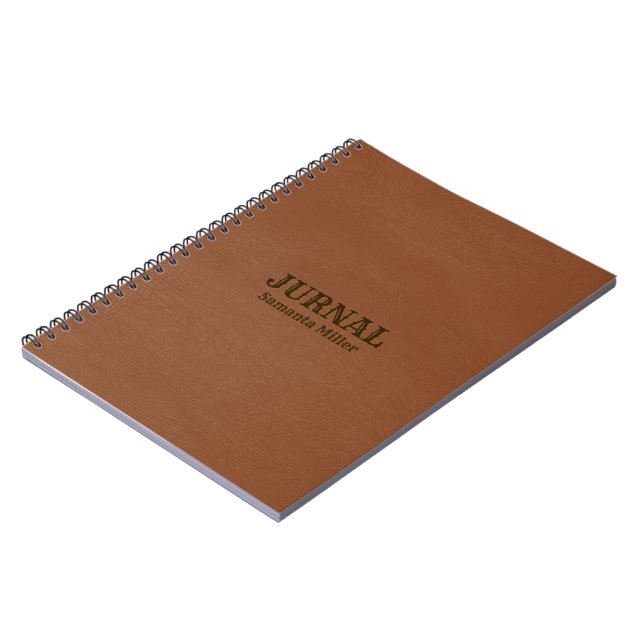 Brown Faux Leather Anteckningsbok (Vänstra Sidan)