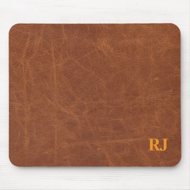 Brown Faux Leather Desk Mat - Snyggt Office Acces Musmatta (Framsidan)