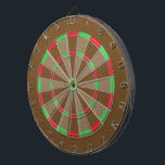Brown Faux Leather Struktur Darttavla<br><div class="desc">Ett modernt trendig med ett brunt faux-läder-struktur-tryck med rött innehåll och grönt.</div>