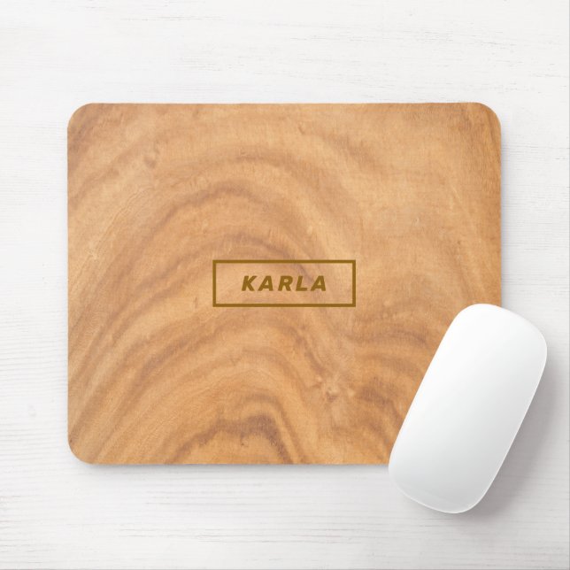 Brown Faux Wood Musmatta (Med mus)