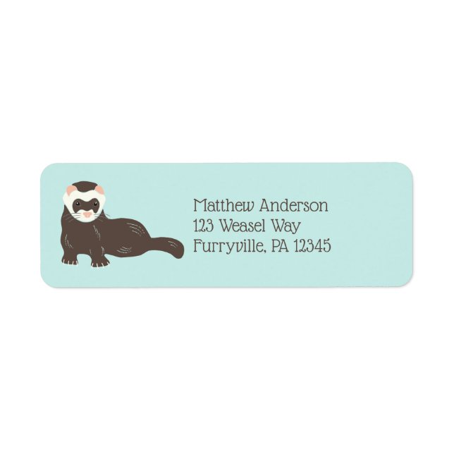 Brown Ferret Mint Grönt Returadress Returadress Etikett (Framsidan)