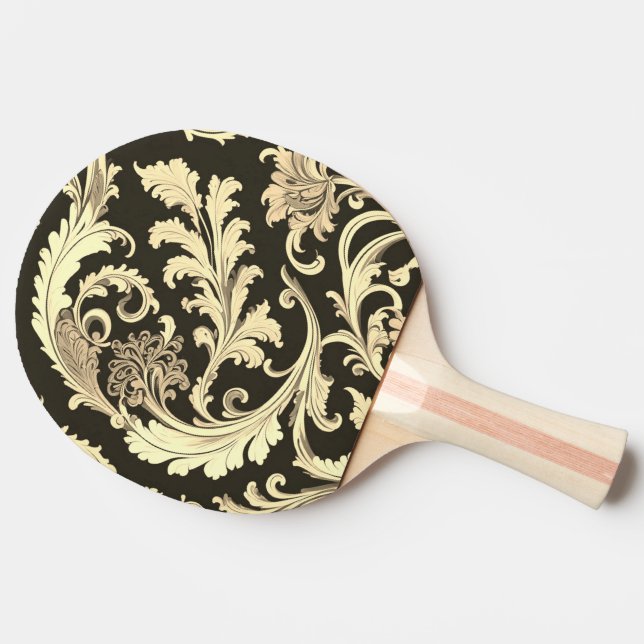 Brown Fleur Antique Mönster Pingisracket (Sidan)