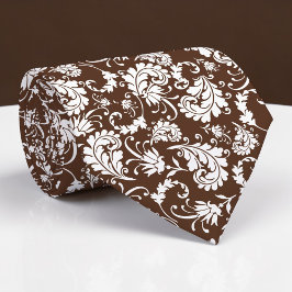 Brown Floral Pattern Custom Necktie Slips