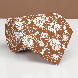 Brown Floral Pattern Custom Necktie Slips