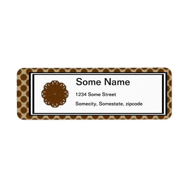 Brown Flower Ribbon av Kenneth Yoncich Returadress Etikett (Framsidan)
