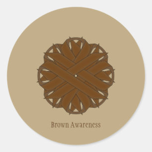 Brown Flower Ribbon av Kenneth Yoncich Runt Klistermärke