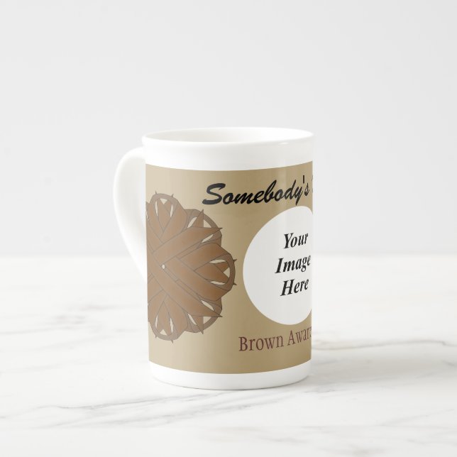 Brown Flower Ribbon Template av Kenneth Yoncich Benporslin Mugg (Framsida vänster)