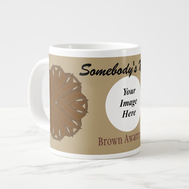 Brown Flower Ribbon Template av Kenneth Yoncich Jumbo Mugg (Framsida vänster)