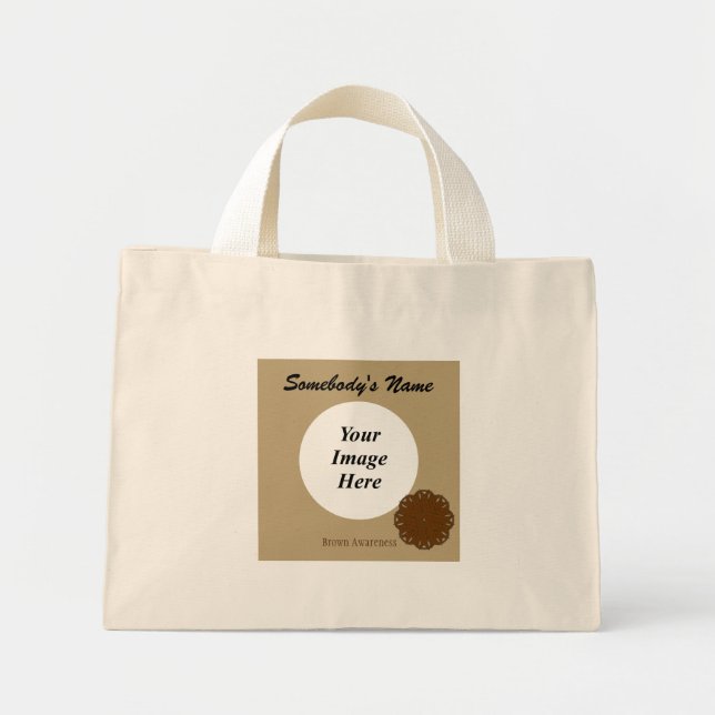 Brown Flower Ribbon Template av Kenneth Yoncich Mini Tygkasse (Framsidan)