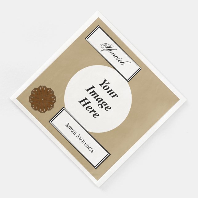 Brown Flower Ribbon Template av Kenneth Yoncich Pappersservett (Hörn)