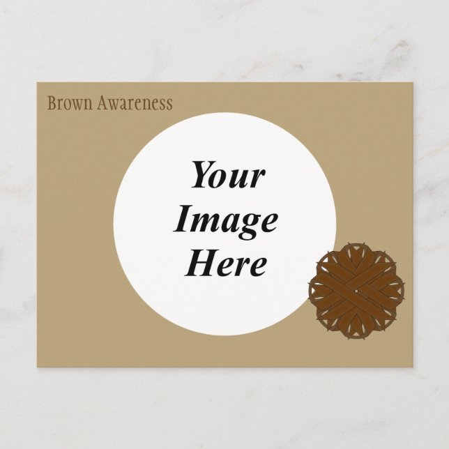 Brown Flower Ribbon Template av Kenneth Yoncich Vykort (Framsida)