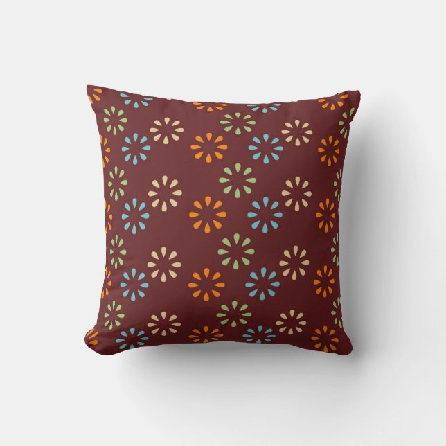 Brown Flowers och Specks MOJO Pillow Kudde (Framsida)