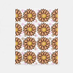 Brown Flowers rosa Polka punkt Blommönster Fleecefilt