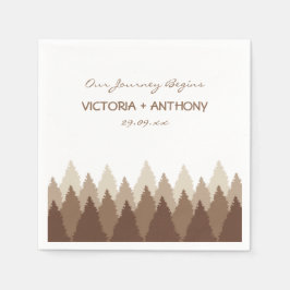 Brown Forest Range Woodland Bröllop Pappersservett