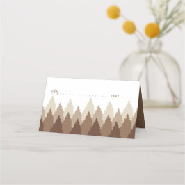 Brown Forest Range Woodland Bröllop Placeringskort