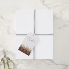 Brown Forest Range Woodland Bröllop Presentetikett