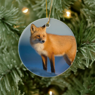 Brown Fox Julgransprydnad Keramik
