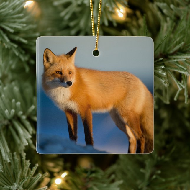 Brown Fox Julgransprydnad Keramik (Träd)