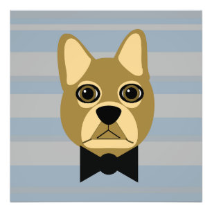 Brown Fransk Bulldog, Rand Fototryck