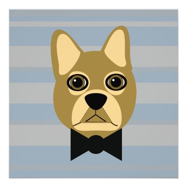 Brown Fransk Bulldog, Rand Fototryck (Framsidan)