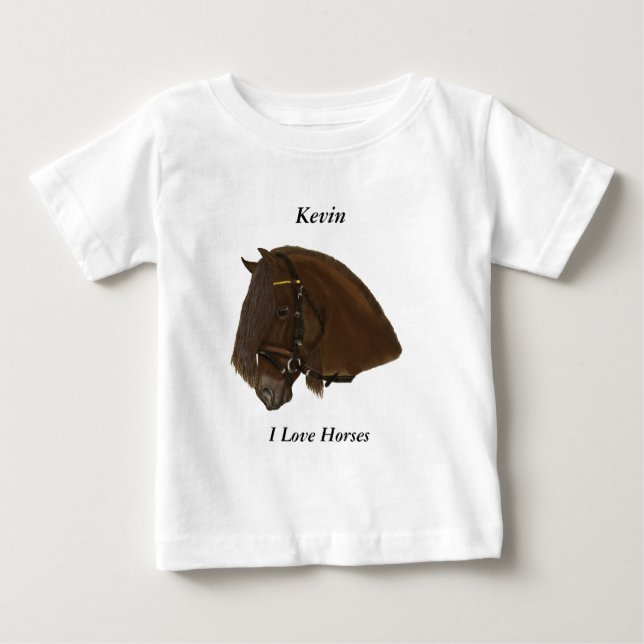 Brown Friesian Draft Horse T Shirt (Framsida)