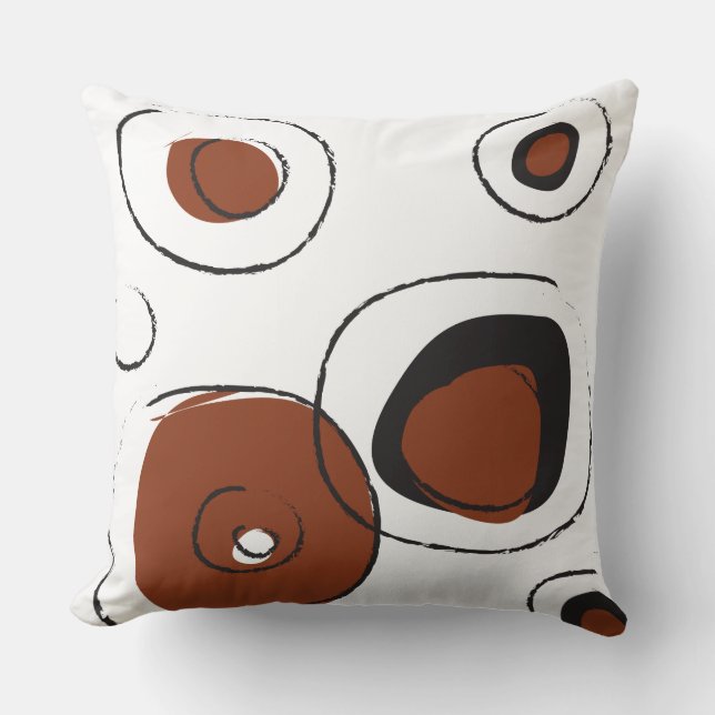 Brown FUNKY DOTS DESIGN Retro Dekorativ kudde (Framsida)