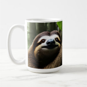 Brown Fuzzy Sloth, Coffee Mugg