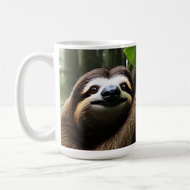 Brown Fuzzy Sloth, Coffee Mugg (Vänster)