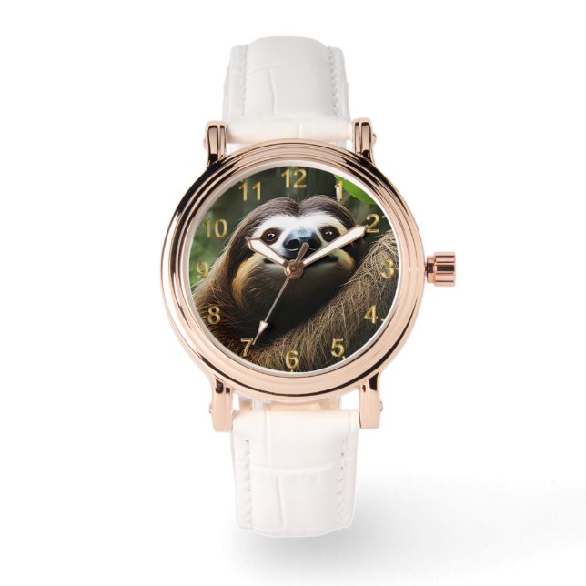 Brown Fuzzy Sloth, dam Watch Armbandsur (Framsida)