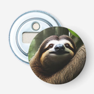 Brown Fuzzy Sloth, fotoblock Flasköppnare