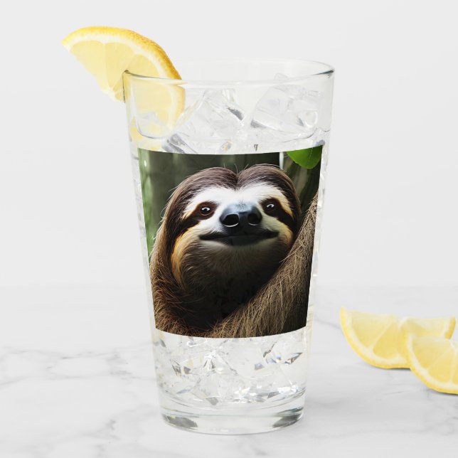 Brown Fuzzy Sloth Glaskopp (Framsida Ice)