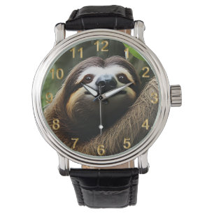 Brown Fuzzy Sloth, Manar Watch Armbandsur