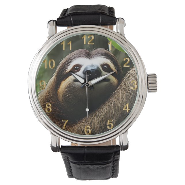 Brown Fuzzy Sloth, Manar Watch Armbandsur (Framsida)