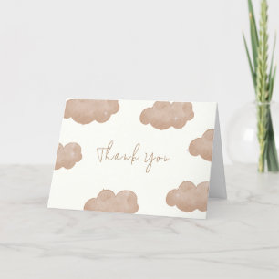 Brown Gender Neutral Boho Clouds Stars Baby Shower Tack Kort
